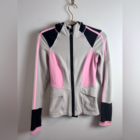 Lululemon Pink White Color-Block Jacket W/ Reflectors - Picture 1 of 9